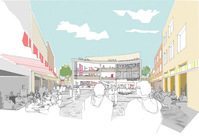 Option 2: An artist’s impression of the new Village Centre in Market Place replacing the existing library with a new purposely designed building